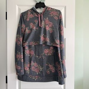 Latched mama Heather mauve floral hoodie